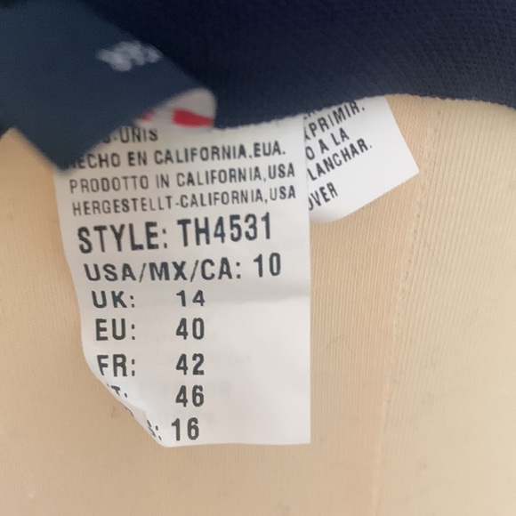 Tommy Hilfiger bikini top halter style in navy blue with TH logo in gold , 10 - Picture 3 of 6